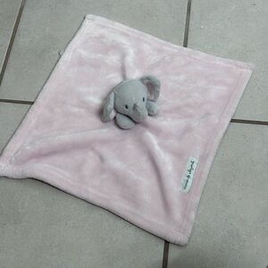 Blankets and Beyond Gray Pink Elephant Lovey Security Blanket Baby Fleece
